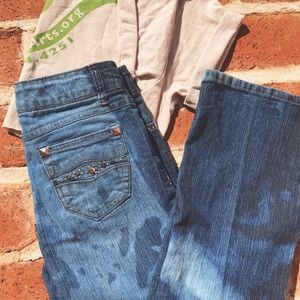 Acid Washed Flare Jeans
